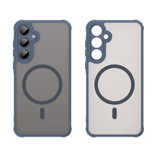 Coque MagSafe pour Samsung Galaxy A35 5G A356, Techsuit, HaloFrost II, Bleu marine