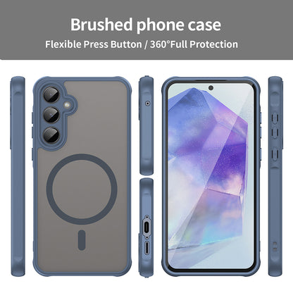 Custodia MagSafe per Samsung Galaxy A35 5G A356, Techsuit, HaloFrost II, Blu Navy