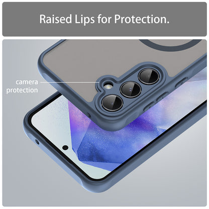 Custodia MagSafe per Samsung Galaxy A35 5G A356, Techsuit, HaloFrost II, Blu Navy