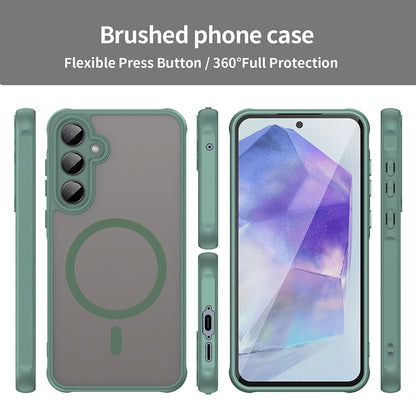 Custodia MagSafe per Samsung Galaxy A35 5G A356, Techsuit, HaloFrost II, Verde