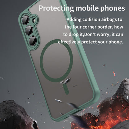 Custodia MagSafe per Samsung Galaxy A35 5G A356, Techsuit, HaloFrost II, Verde
