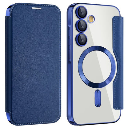 Custodia MagSafe per Samsung Galaxy A35 5G A356, Techsuit, SmartMag Book, Blu