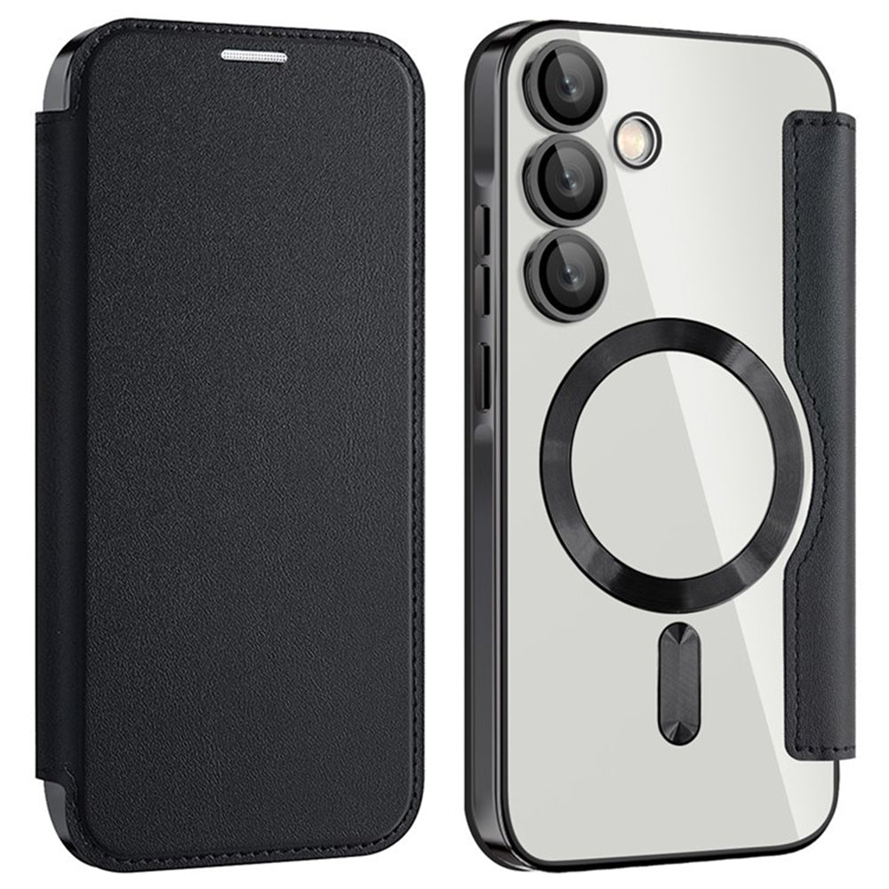 Custodia MagSafe per Samsung Galaxy A35 5G A356, Techsuit, SmartMag Book, Nera