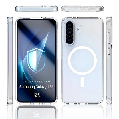 Custodia MagSafe per Samsung Galaxy A36 A366, 3MK, Armor MagCase, Trasparente