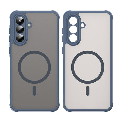 Custodia MagSafe per Samsung Galaxy A36 A366, Techsuit, HaloFrost II, Blu Navy