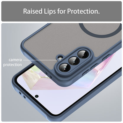 Custodia MagSafe per Samsung Galaxy A36 A366, Techsuit, HaloFrost II, Blu Navy