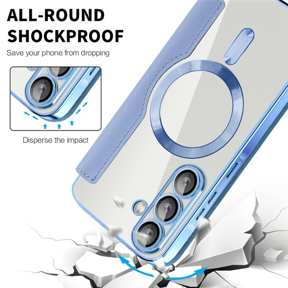 MagSafe Case for Samsung Galaxy A36 A366, Techsuit, SmartMag Book, Blue