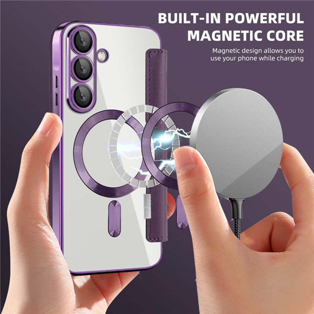 MagSafe Case for Samsung Galaxy A36 A366, Techsuit, SmartMag Book, Purple
