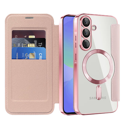 Custodia MagSafe per Samsung Galaxy A36 A366, Techsuit, SmartMag Book, Rosa