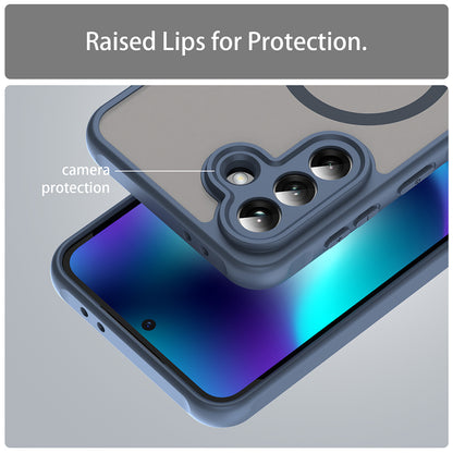 Custodia MagSafe per Samsung Galaxy A37 5G, Techsuit, HaloFrost II, Blu navy