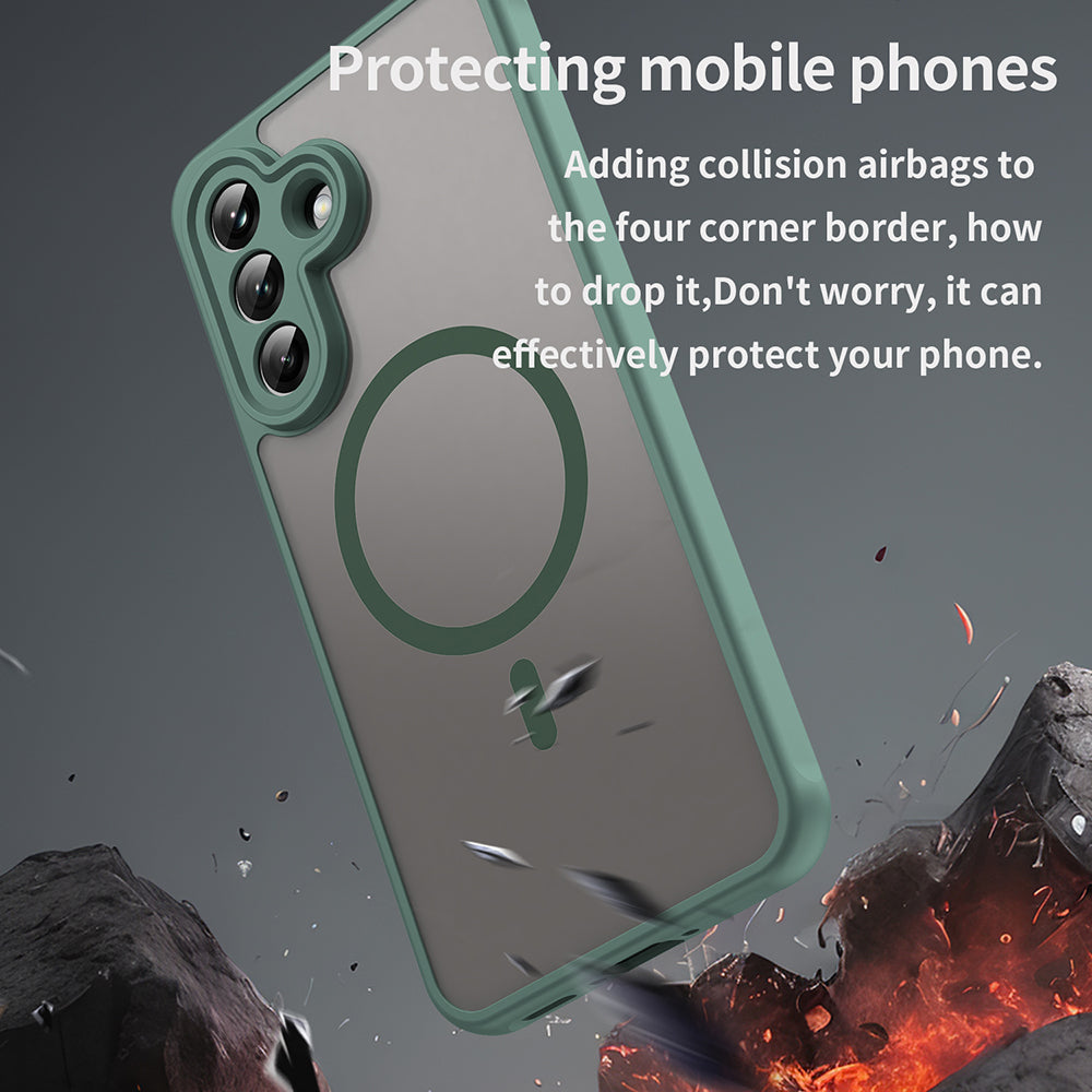 Coque MagSafe pour Samsung Galaxy A37 5G, Techsuit, HaloFrost II, Vert