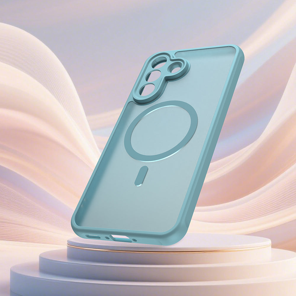 Custodia MagSafe per Samsung Galaxy A37 5G, Techsuit, HaloFrost II, Verde Chiaro