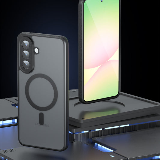 Étui MagSafe pour Samsung Galaxy A37 5G, Techsuit, PureFrost, Noir Satiné