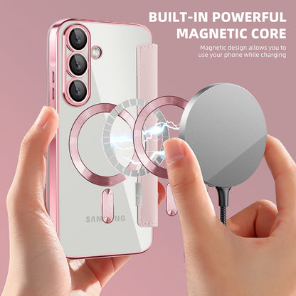 Étui MagSafe pour Samsung Galaxy A37 5G, Techsuit, SmartMag Book, Rose