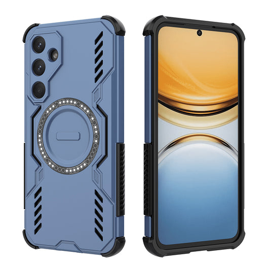 Coque MagSafe pour Samsung Galaxy A55 5G A556, Techsuit, ArmorMag, Bleue