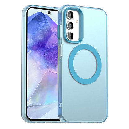 Coque MagSafe pour Samsung Galaxy A55 5G A556, Techsuit, CandyCase, Bleue