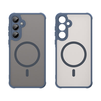 Custodia MagSafe per Samsung Galaxy A55 5G A556, Techsuit, HaloFrost II, Blu Navy