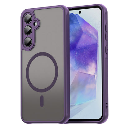 Coque MagSafe pour Samsung Galaxy A55 5G A556, Techsuit, HaloFrost II, Violet