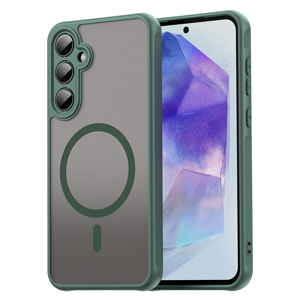 Coque MagSafe pour Samsung Galaxy A55 5G A556, Techsuit, HaloFrost II, Vert