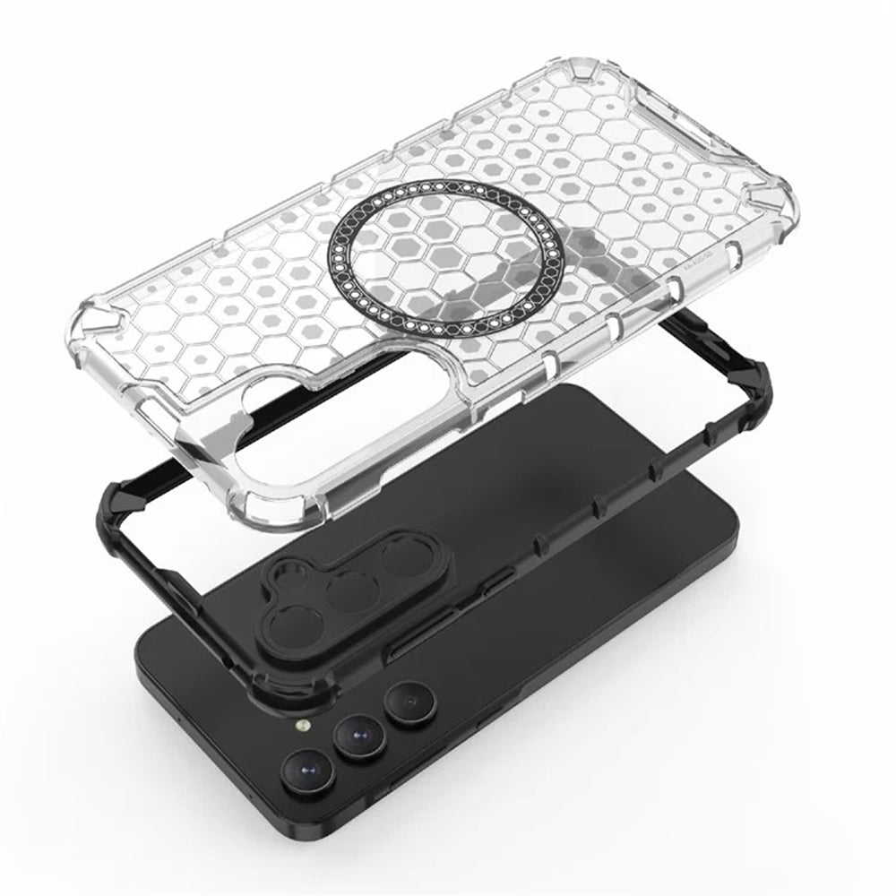 Custodia MagSafe per Samsung Galaxy A55 5G A556, Techsuit, HoneyComb Shield, Nera