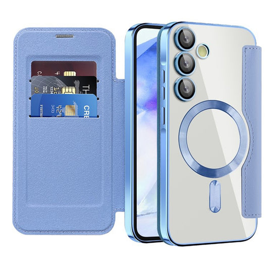 MagSafe-Hülle für Samsung Galaxy A55 5G A556, Techsuit, SmartMag Book, Blau