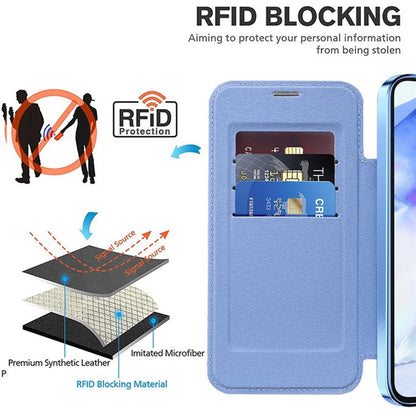 Custodia MagSafe per Samsung Galaxy A55 5G A556, Techsuit, SmartMag Book, Blu