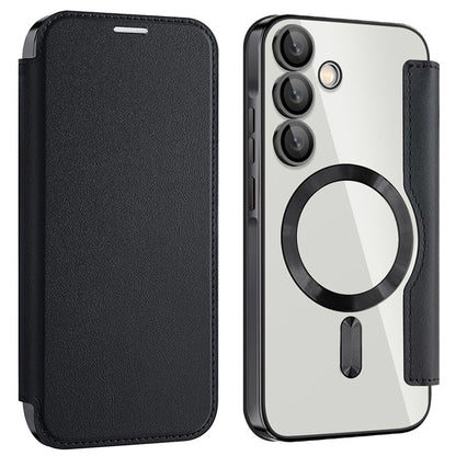 Custodia MagSafe per Samsung Galaxy A55 5G A556, Techsuit, SmartMag Book, Nera