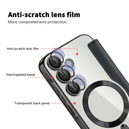 Custodia MagSafe per Samsung Galaxy A55 5G A556, Techsuit, SmartMag Book, Nera