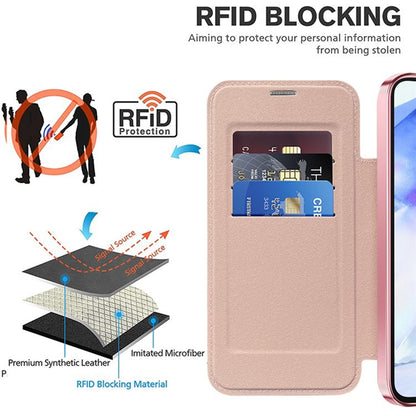 Custodia MagSafe per Samsung Galaxy A55 5G A556, Techsuit, SmartMag Book, Rosa