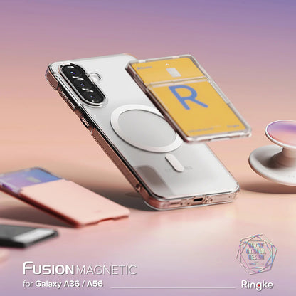 Custodia MagSafe per Samsung Galaxy A56 A566 / A36 A366, Ringke, Fusion, Trasparente