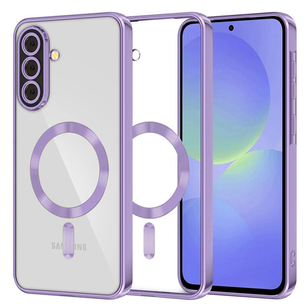 Coque MagSafe pour Samsung Galaxy A56 A566 / A36 A366, Techsuit, Luxury Crystal, Violet Clair