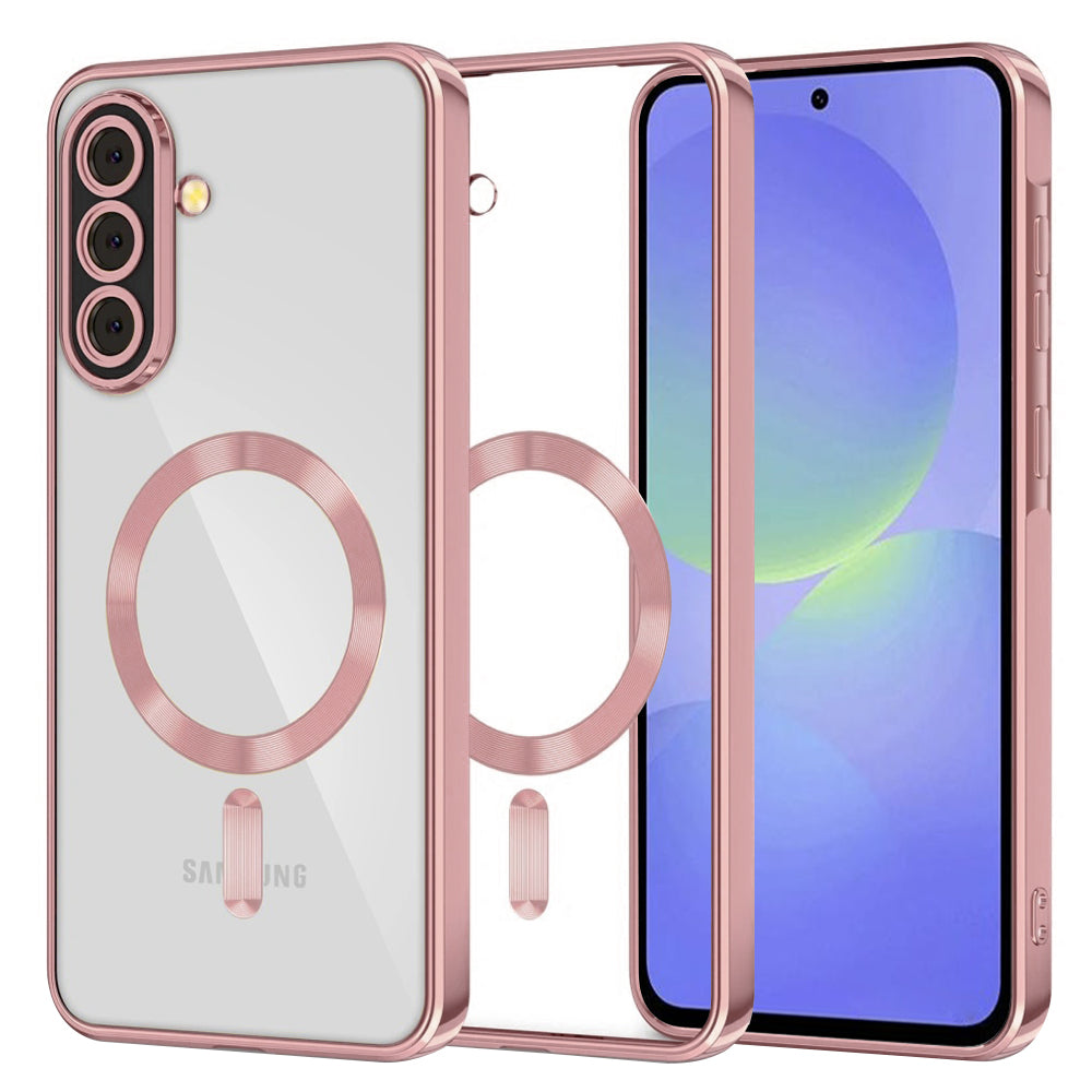 Coque MagSafe pour Samsung Galaxy A56 A566 / A36 A366, Techsuit, Luxury Crystal, Rose