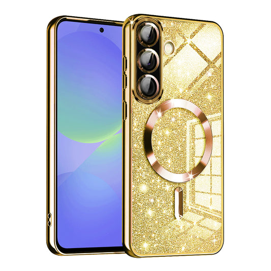 Custodia MagSafe per Samsung Galaxy A56 A566 / A36 A366, Techsuit, Luxury Glitter, Dorata