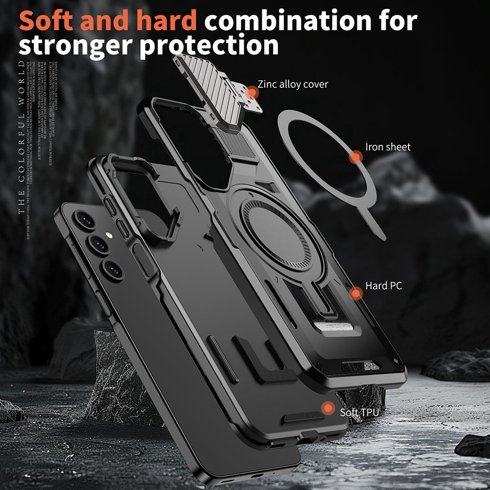 Coque MagSafe pour Samsung Galaxy A56 A566, Techsuit, CamVault, Noire