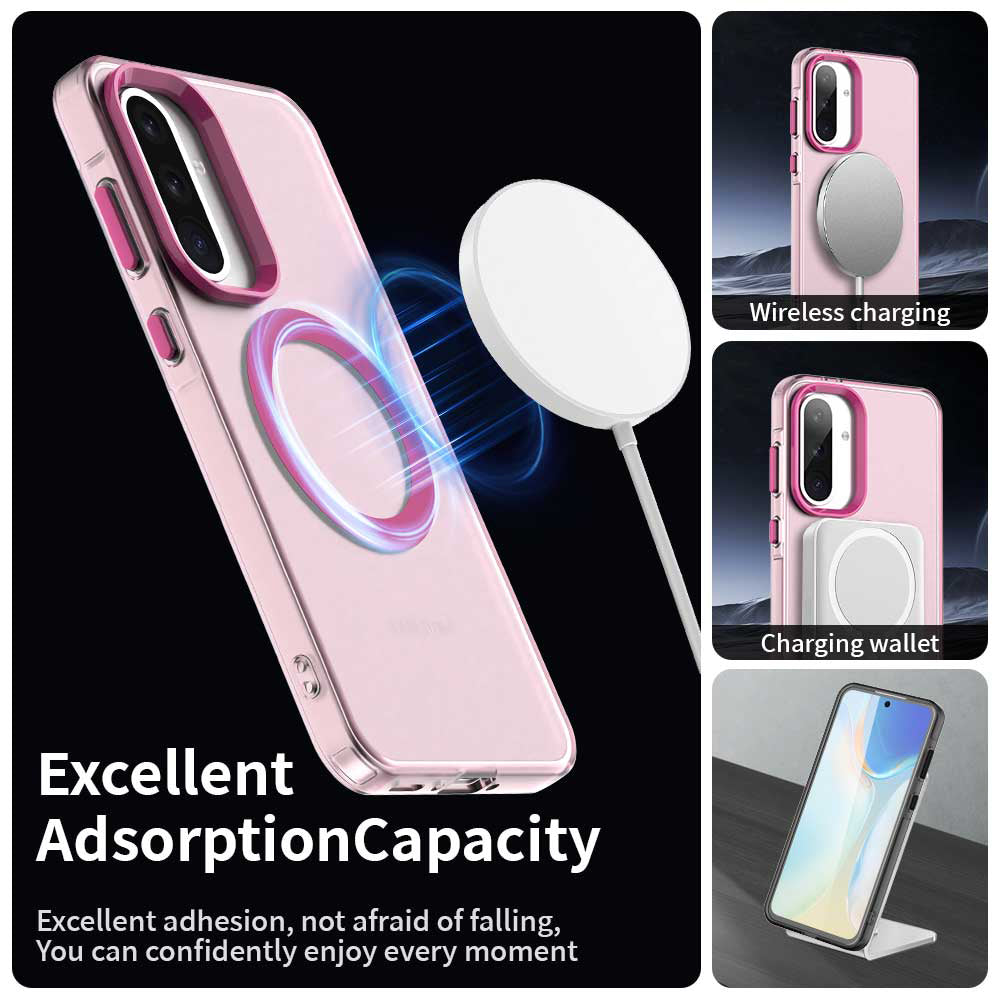 Custodia MagSafe per Samsung Galaxy A56 A566, Techsuit, CandyCase, Rosa