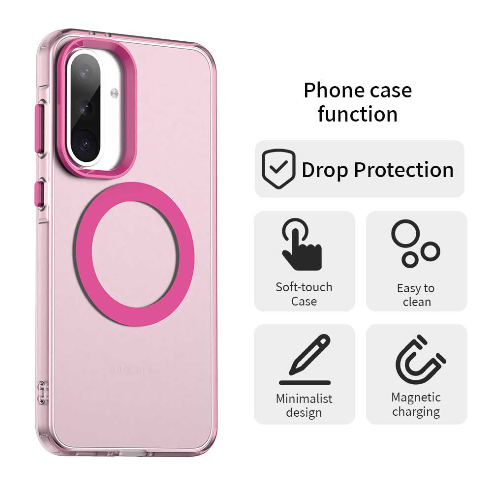 Custodia MagSafe per Samsung Galaxy A56 A566, Techsuit, CandyCase, Rosa
