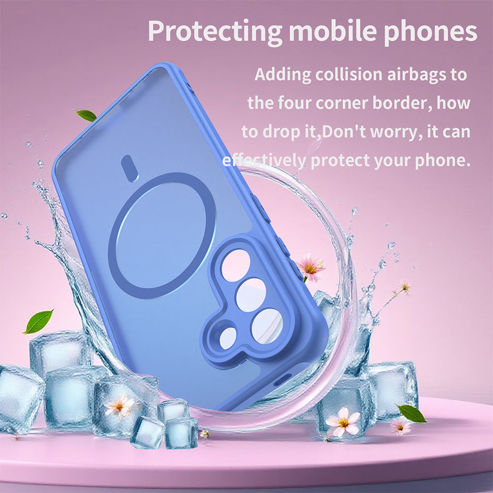 Coque MagSafe pour Samsung Galaxy A56 A566, Techsuit, HaloFrost II, Bleue