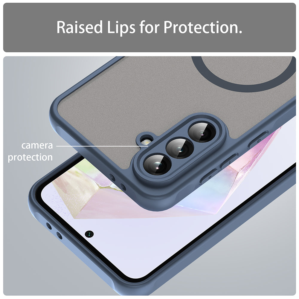 MagSafe Case for Samsung Galaxy A56 A566, Techsuit, HaloFrost II, Navy Blue