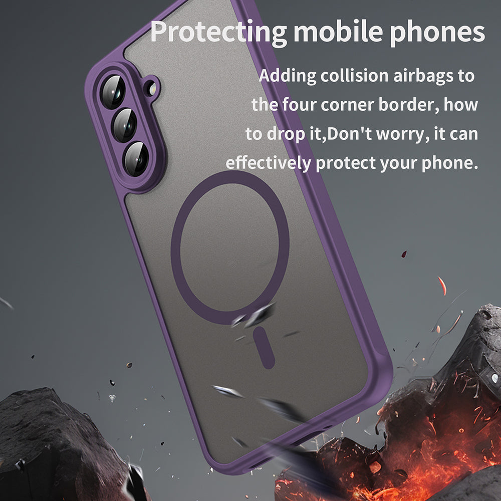 Custodia MagSafe per Samsung Galaxy A56 A566, Techsuit, HaloFrost II, Viola