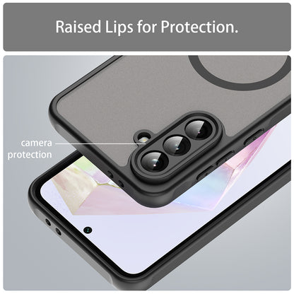 Custodia MagSafe per Samsung Galaxy A56 A566, Techsuit, HaloFrost II, Nera