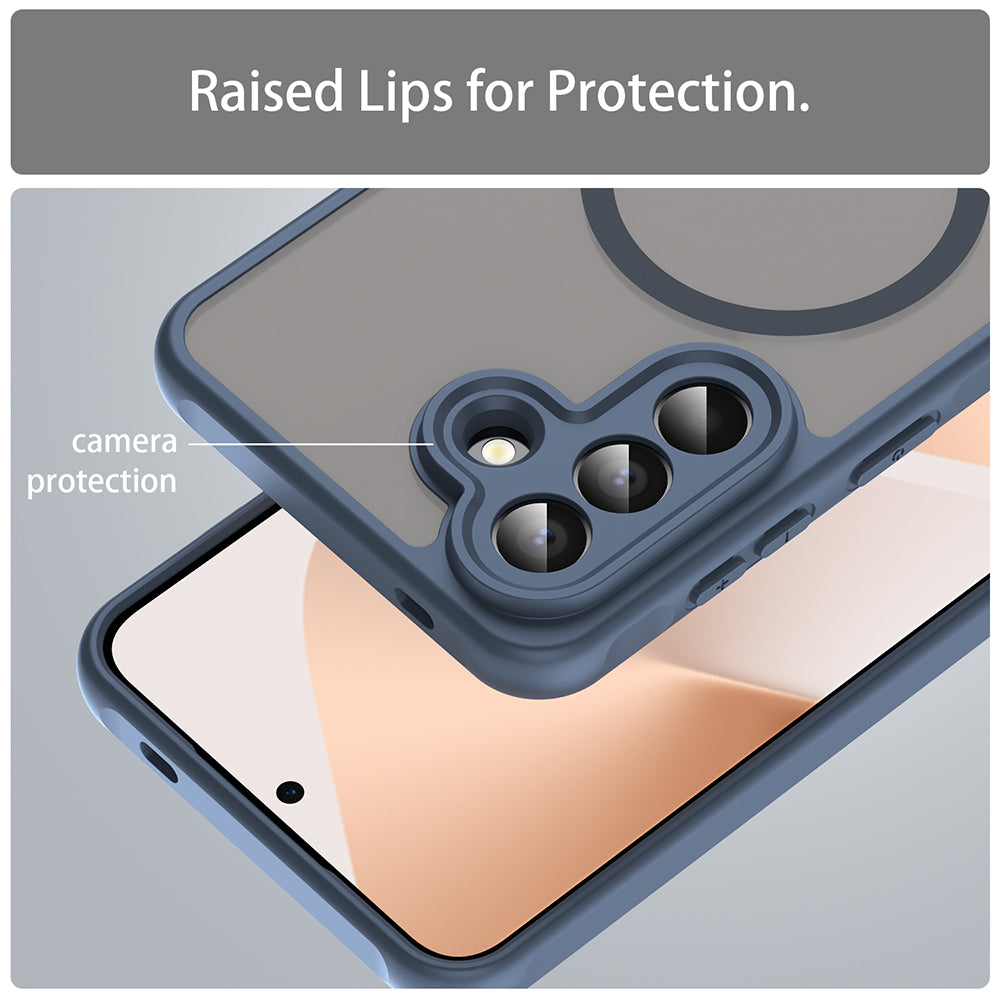 Custodia MagSafe per Samsung Galaxy A57 5G, Techsuit, HaloFrost II, Blu Navy