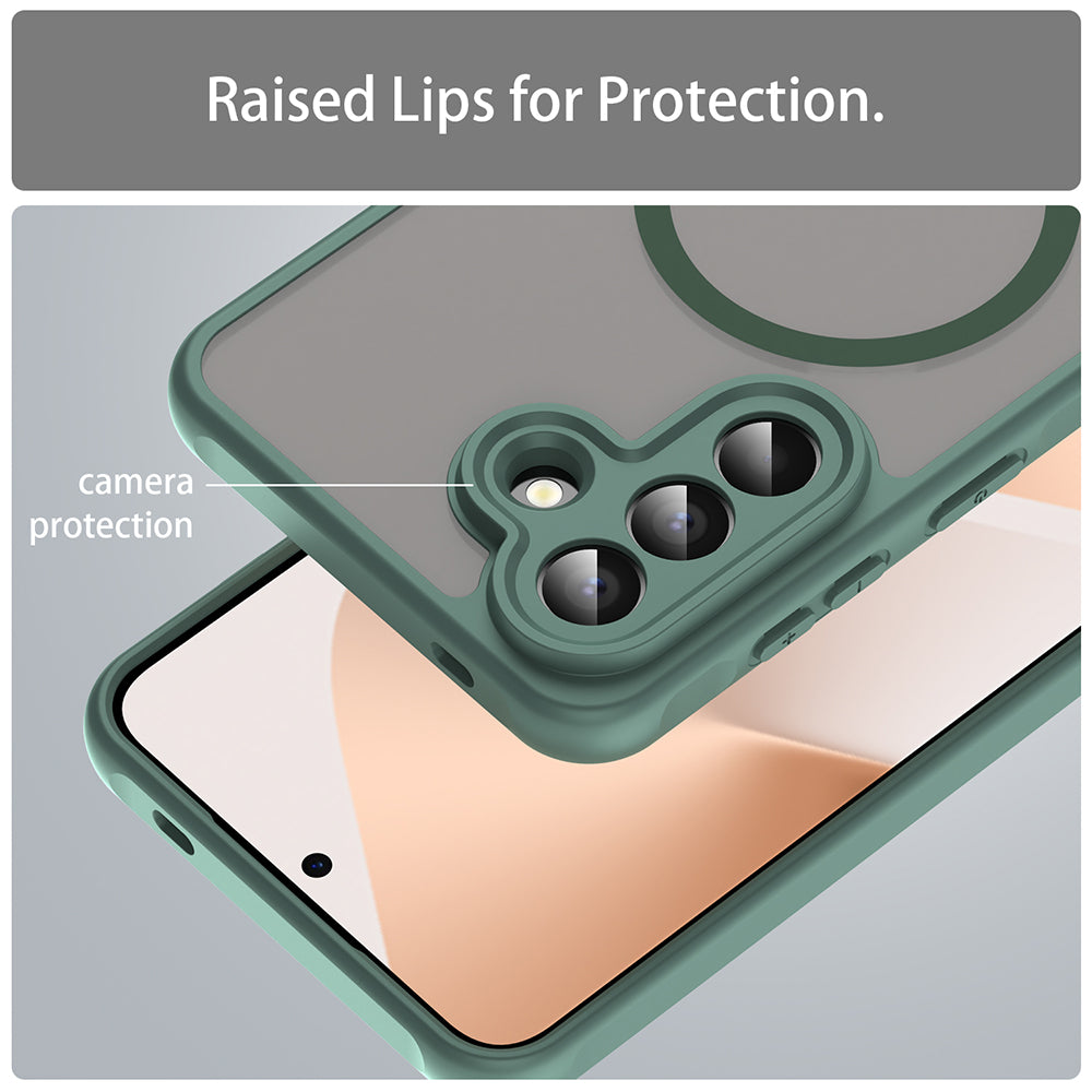 Coque MagSafe pour Samsung Galaxy A57 5G, Techsuit, HaloFrost II, Vert