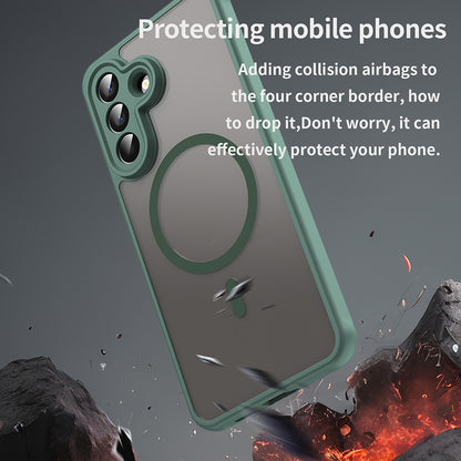 Coque MagSafe pour Samsung Galaxy A57 5G, Techsuit, HaloFrost II, Vert