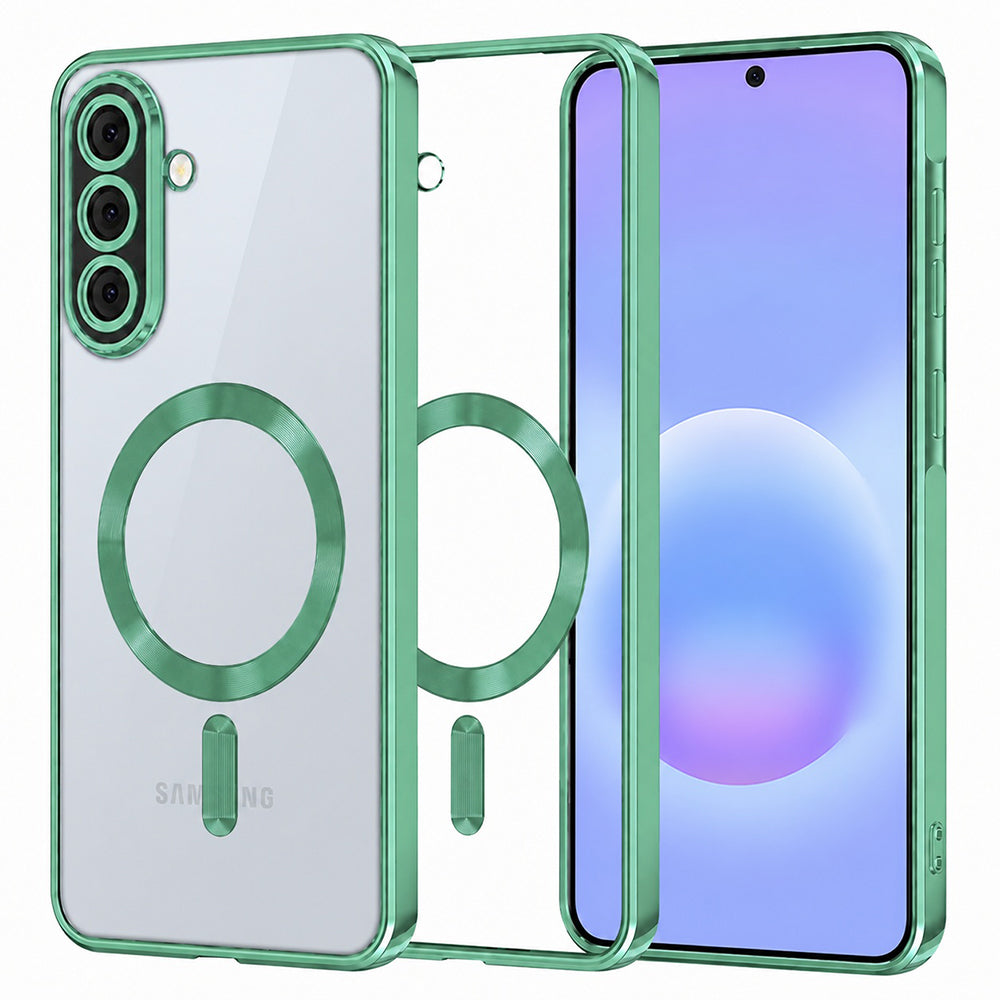Coque MagSafe pour Samsung Galaxy A57 5G, Techsuit, Luxury Crystal, Vert Clair