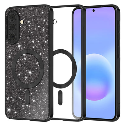 Custodia MagSafe per Samsung Galaxy A57 5G, Techsuit, Luxury Glitter, Nera