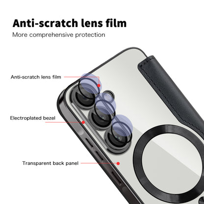 MagSafe Hülle für Samsung Galaxy A57 5G, Techsuit, SmartMag Book, Schwarz