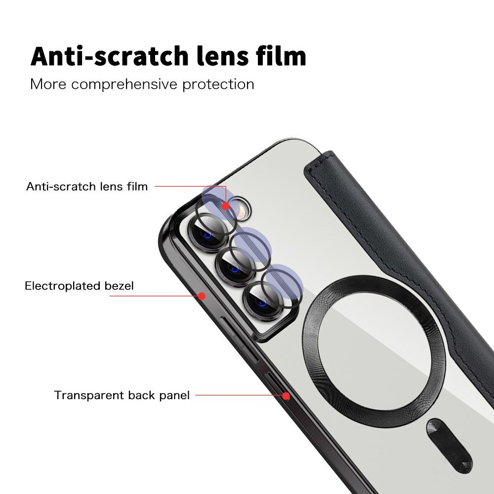 Custodia MagSafe per Samsung Galaxy S22 5G S901, Techsuit, SmartMag Book, Nera