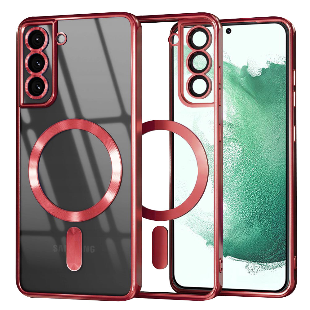 MagSafe-Hülle für Samsung Galaxy S22+ 5G S906, Techsuit, Luxury Crystal, Rot