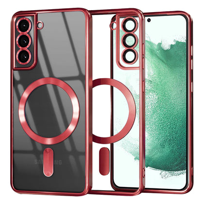 MagSafe-Hülle für Samsung Galaxy S22+ 5G S906, Techsuit, Luxury Crystal, Rot
