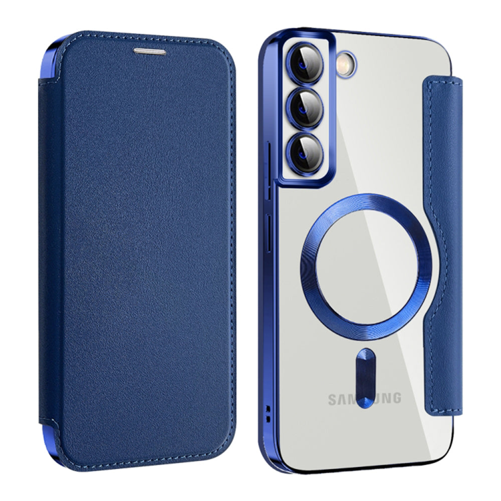 Custodia MagSafe per Samsung Galaxy S22+ 5G S906, Techsuit, SmartMag Book, Blu